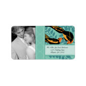 Trouwfoto Art Deco Bird RSVP of dank u Etiket (Voorkant)