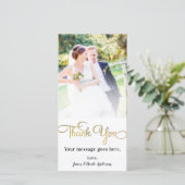 Trouwfoto Bedankt Glanzende Nep Goud Folie (Staand voorkant)