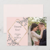 Trouwfoto Bedankt  |  Koraal Bloemstuk (Voorkant / Achterkant)