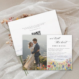 Trouwfoto Berg Wilde Bloemen QR Elopement Aankondiging