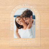 Trouwfoto Bestemming Trouwkaart Save The Date Acryl Uitnodigingen (Voorkant)