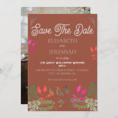 Trouwfoto Bloemig Save the Date Aankondiging (Voorkant / Achterkant)