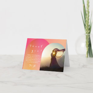 Trouwfoto Boho Arch Sunset Ombre Dank u Kaart