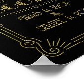 Trouwfoto booth bord goud Zwart Art Deco Poster (Hoek)