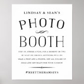 Trouwfoto booth bord 'Vintage' zwart wit Poster (Voorkant)