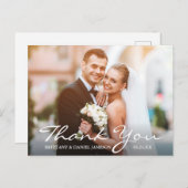 Trouwfoto Bruid & Bruidegom Bedankt Briefkaart (Voorkant / Achterkant)