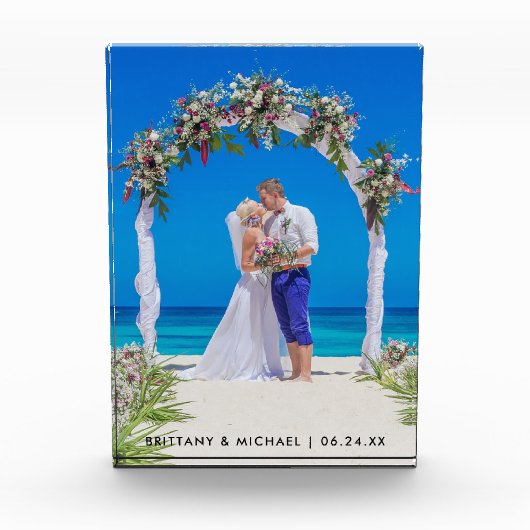 Trouwfoto Bruid Bruidegom Photo Block Fotoblokken (Voorkant)