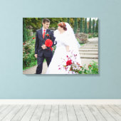 Trouwfoto Bruid & Bruidegom Voeg datum namen toe Canvas Afdruk (Insitu (Houten vloer))
