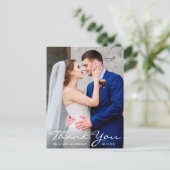 Trouwfoto Bruid en Bruidegom Bedankt Briefkaart (Staand voorkant)