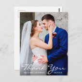 Trouwfoto Bruid en Bruidegom Bedankt Briefkaart (Voorkant / Achterkant)