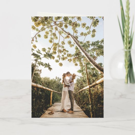 Trouwfoto Bruid en Bruidegom Dankkaart Programma (Achterkant)