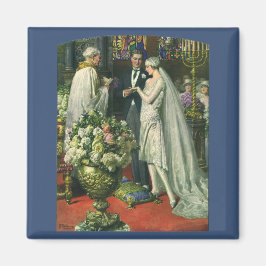 Trouwfoto bruid en bruidegom met Menorah Magneet