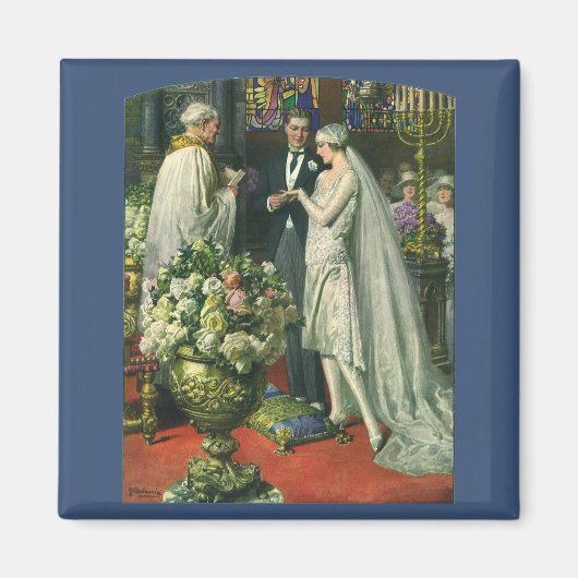 Trouwfoto bruid en bruidegom met Menorah Magneet (Voorkant)