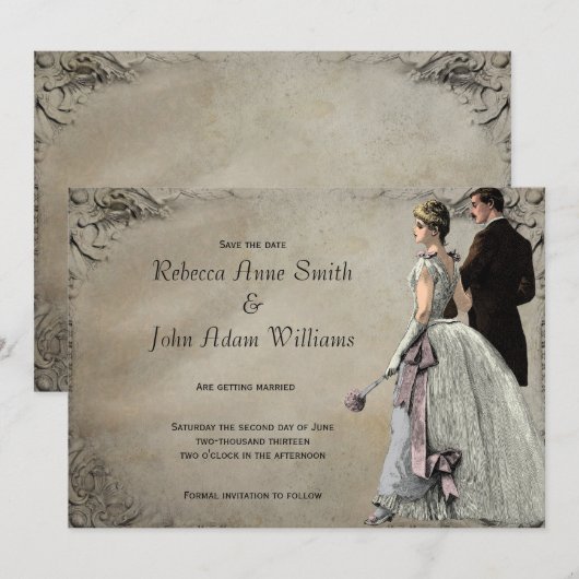 Trouwfoto Bruid en Bruidegom Save The Date (Voorkant / Achterkant)