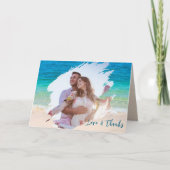 Trouwfoto Brushstroke Sjabloon Dank u kaarten (Voorkant)