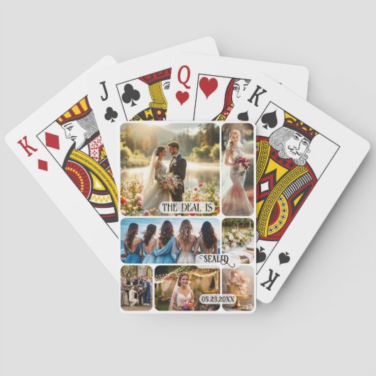 Trouwfoto Collage Keepsake speelkaarten (Achterkant)