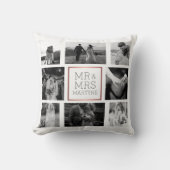 Trouwfoto Collage Mr & Mrs Aandenken Kussen (Voorkant)