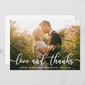Trouwfoto Dank Je | Liefde en Dank Bedankkaart (Voorkant / Achterkant)