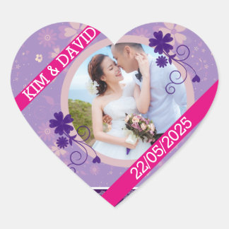 Trouwfoto Dank Je Sticker Hartvormig