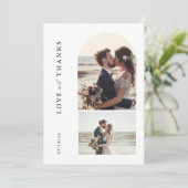 Trouwfoto Dank je wel kaart | Boho Arch Foto (Staand voorkant)