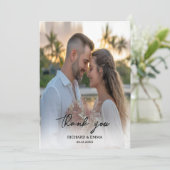 Trouwfoto Dank je wel kaart | Eenvoudige scriptsti (Staand voorkant)