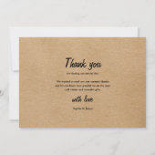 Trouwfoto Dank je wel voor de rustieke Kraft Boho Bedankkaart (Achterkant)