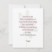 Trouwfoto Dank u bericht zwart rood Bedankkaart (Achterkant)