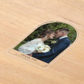 Trouwfoto Dank u Bloemenboog Acryl Uitnodigingen (Laagn)