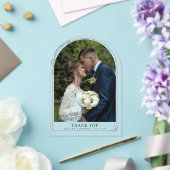 Trouwfoto Dank u Bloemenboog Acryl Uitnodigingen (Insitu (Huwelijk))