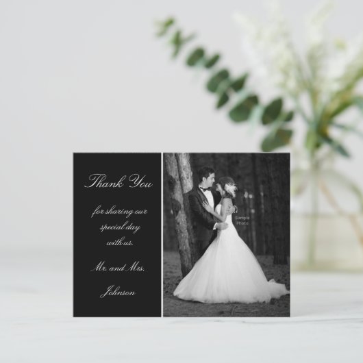 Trouwfoto dank u briefkaart (Staand voorkant)