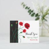 Trouwfoto Dank u Briefkaart | Red Poppies (Staand voorkant)