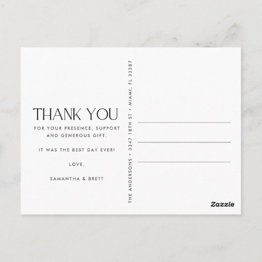 Trouwfoto Dank u Briefkaarten (Achterkant)