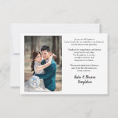 Trouwfoto Dank u Dubbelzijdig Custom Bedankkaart (Achterkant)