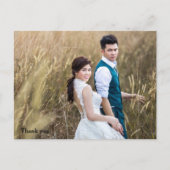 Trouwfoto Dank u dubbelzijdige marine Briefkaart (Voorkant)