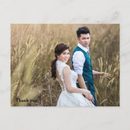 Trouwfoto Dank u dubbelzijdige marine Briefkaart