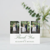 Trouwfoto Dank u Elegant Modern Briefkaart (Staand voorkant)
