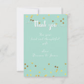 Trouwfoto Dank u Faux Gold Foil Confetti Bedankkaart (Achterkant)