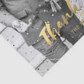 Trouwfoto Dank u Gold Script Tissue Paper Tissuepapier (Detail)