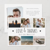 Trouwfoto Dank u kaart Multi foto (Voorkant / Achterkant)