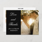 Trouwfoto Dank u opmerking | briefkaart (Voorkant / Achterkant)