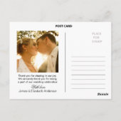 Trouwfoto Dank u opmerking | briefkaart (Achterkant)