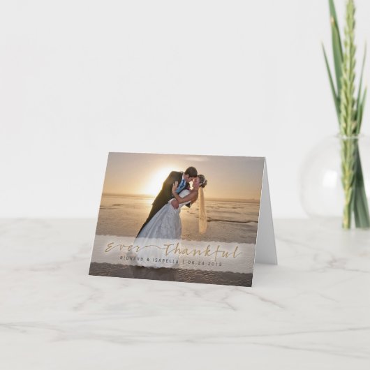 Trouwfoto Dank u wel | Altijd dankbaar Bedankkaart (Voorkant)
