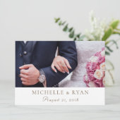 Trouwfoto Dank u Woorden Kaart (Staand voorkant)