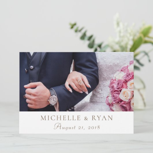 Trouwfoto Dank u Woorden Kaart (Staand voorkant)