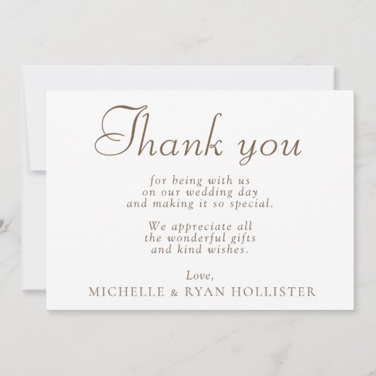 Trouwfoto Dank u Woorden Kaart (Achterkant)