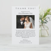 Trouwfoto - Dank u - Zwart Wit en Goud Kaart (Staand voorkant)