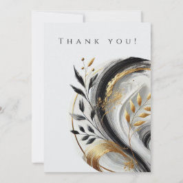 Trouwfoto - Dank u - Zwart Wit en Goud Kaart