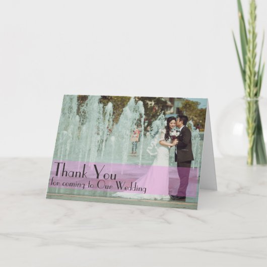 Trouwfoto dankjewel kaart roze (Voorkant)