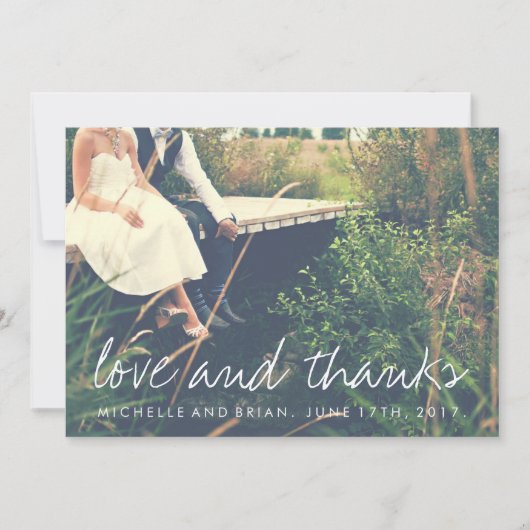 Trouwfoto Dankkaart met 'Liefde en Dank' Bedankkaart (Voorkant)