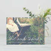 Trouwfoto Dankkaart met 'Liefde en Dank' Bedankkaart (Staand voorkant)